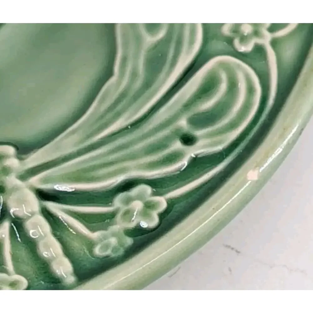 Bordallo Pinheiro Green Dragonfly Saucer Plate 6.25